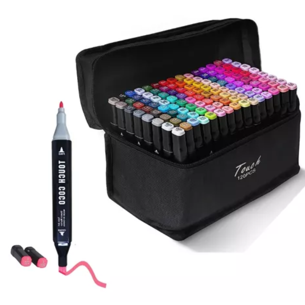 Kit Marcadores 120 Colores – Punta Doble