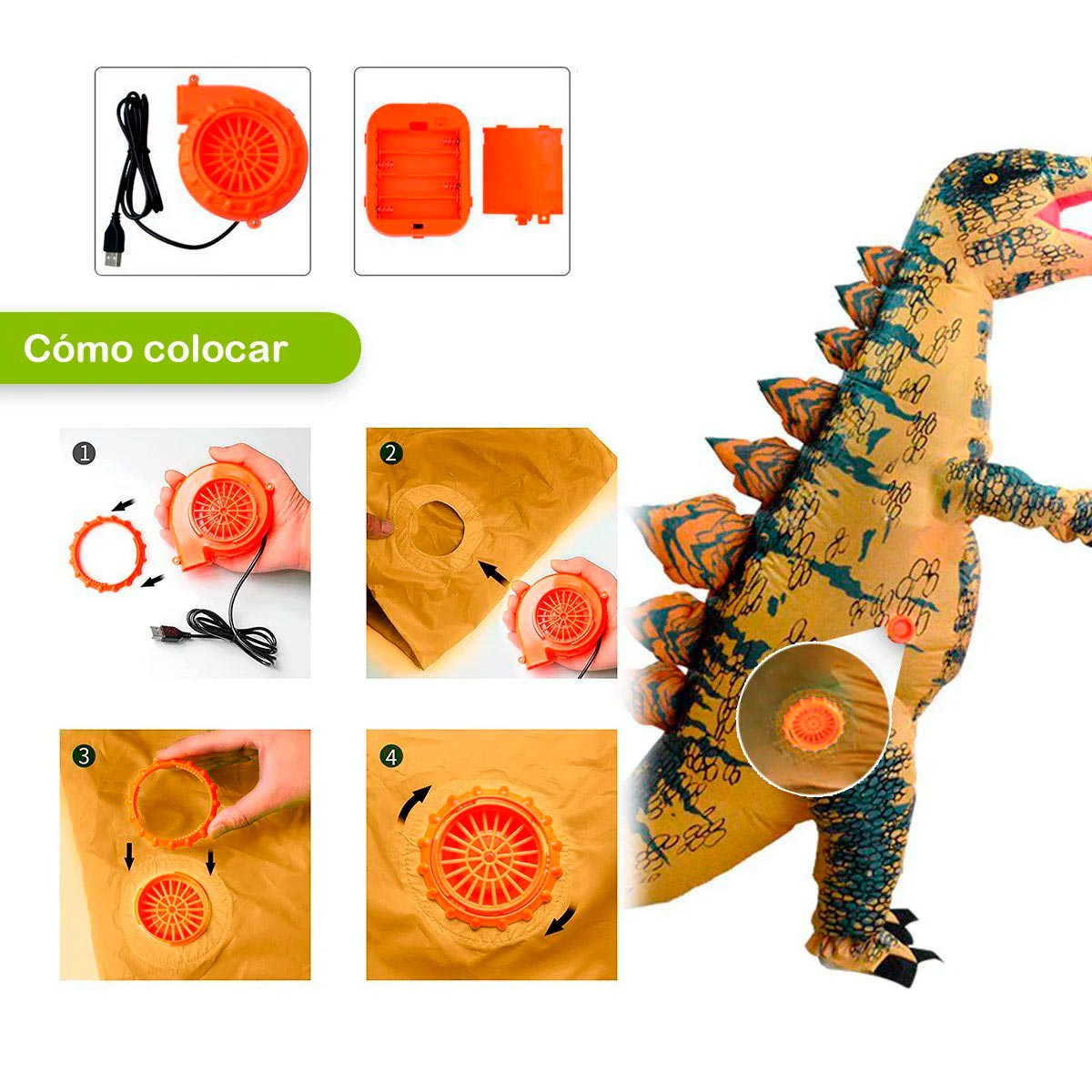 Disfraz Inflable de Dinosaurio