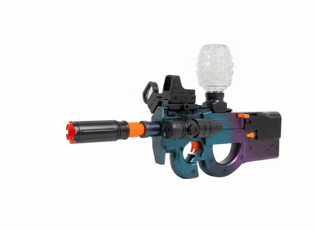Disparador Orbiz Recargable – Arma de Juguete con Accesorios y Luz LED