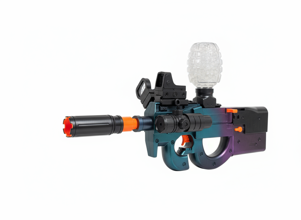 Disparador Orbiz Recargable – Arma de Juguete con Accesorios y Luz LED