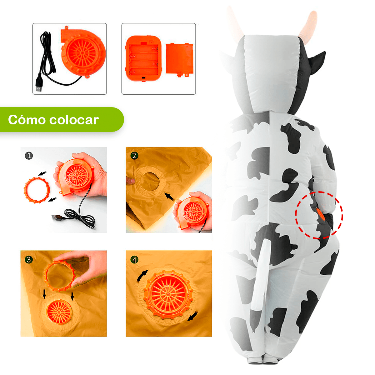 Disfraz Inflable de Vaca