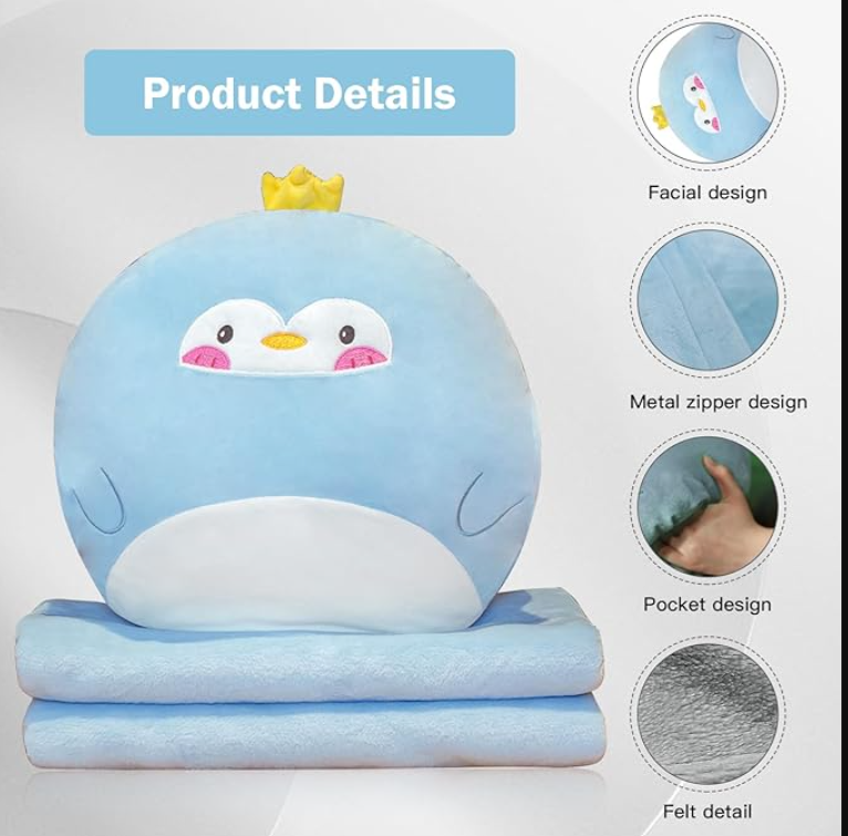 Almohada + Manta de Felpa 3 en 1