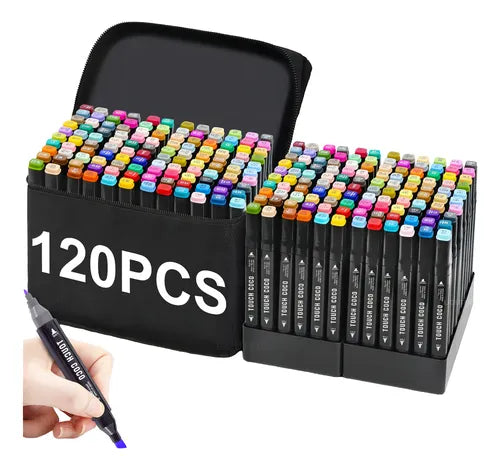 Kit Marcadores 120 Colores – Punta Doble